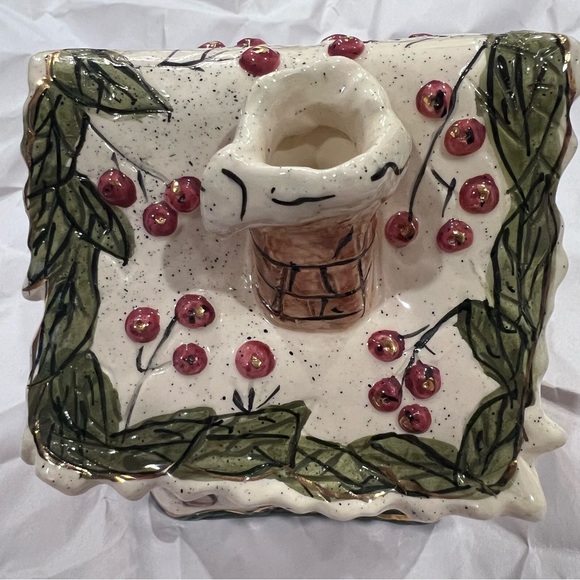 Blue Sky Holly Berry Tealight House Heather Goldminc holiday Christmas decor - Picture 7 of 17